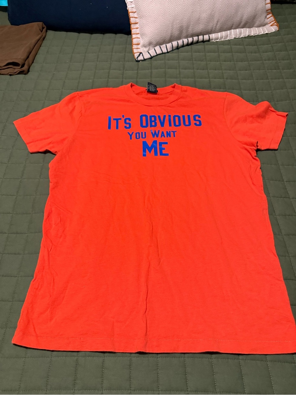 Abercrombie & Fitch Orange Tee with Blue Graphic